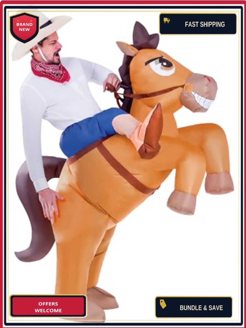 Spooktacular Creations Ride-On Inflatable Horse Costume Adult